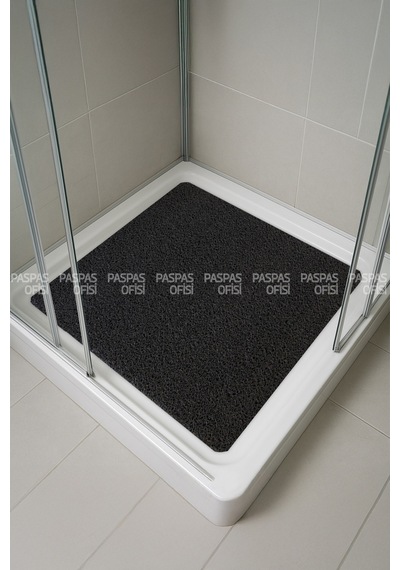 Banyo Paspası Duşa Kabin Paspası Su Sıçratmaz Paspas Kaydırmaz Paspas 50x50 Cm Siyah