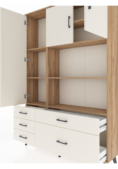 Arges Dolap 7 Raflı 5 Çekmeceli 3 Kapaklı 132x30x195 Çam-ayta... Çam Arges Dolap 7 Raflı 5 Çekmeceli 3 Kapaklı 132x30x195 Çam-ayta... Çam