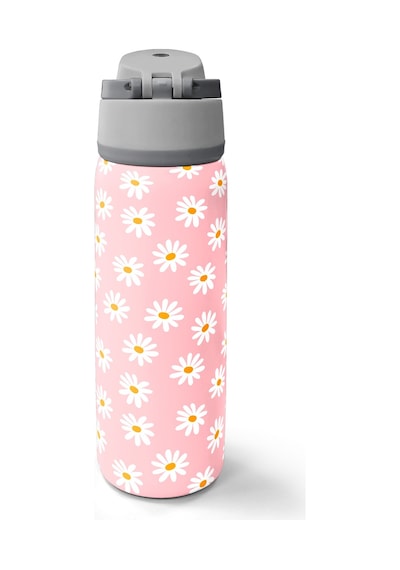 Coral High Papatya Desenli Pipetli Ve Direkt İçim Çelik Termos 800 Ml 38502 Açık Pembe