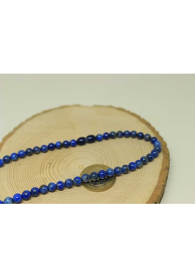 Lapis Taşı Kolye 6mm (Klipsli) Gümüş