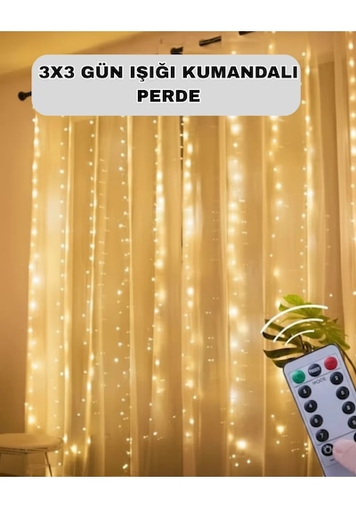 Uzaktan Kumandalı Perde Tipi Günışığı Peri Led Işık Dekorasyon Çok Renkli
