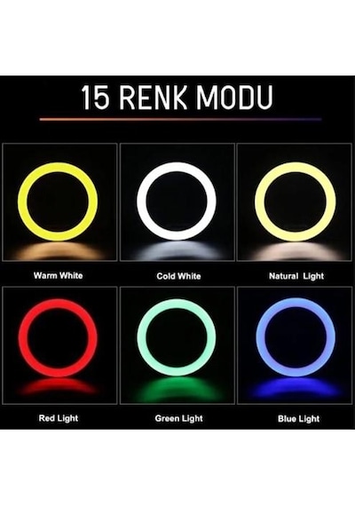 18 İnç Profesyonel Rgb Ring Light Seti Halka Işık Ve Tripod