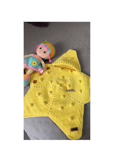 Yıldız Tulum Bebek Battaniyesi Sarı Sarı