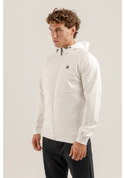 Airlife Saturn Ur7 Pro I Tam Boy Fermuarlı Erkek Kapüşonlu Sweatshirt Beyaz