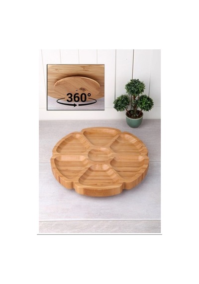 Hubrendy Tedarik 7 Bölmeli 25 Cm Dönerli Bambu Sunum Royaleks-bls Ds7-2525 Diğer