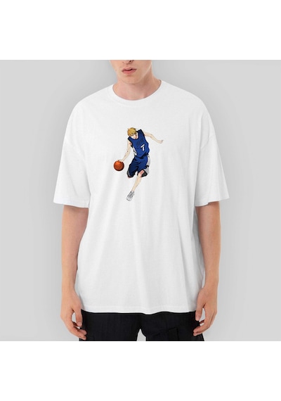 Anime 7 Baller Oversize Beyaz Tişört Beyaz