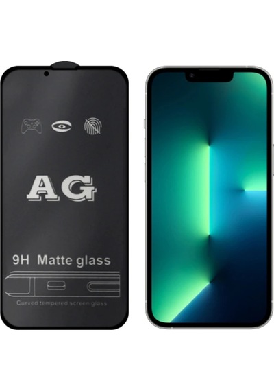 Ally Apple     Uyumlu iPhone 13 Pro Max 6.7inç Full Glue Matte Tempered Cam Ekran Koruyucu- 5775