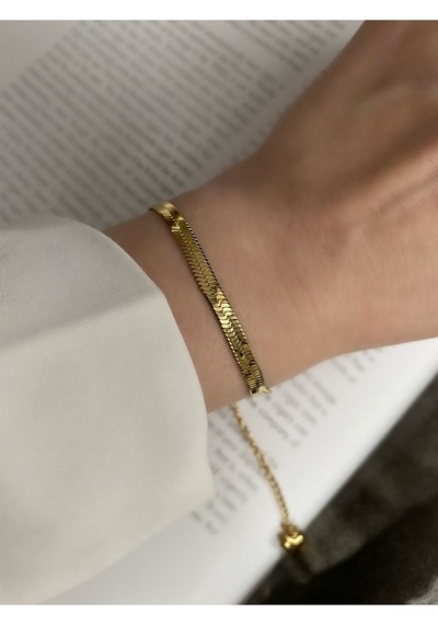 Italyan Kalın Zincir Çelik Kararmaz Bileklik Altın