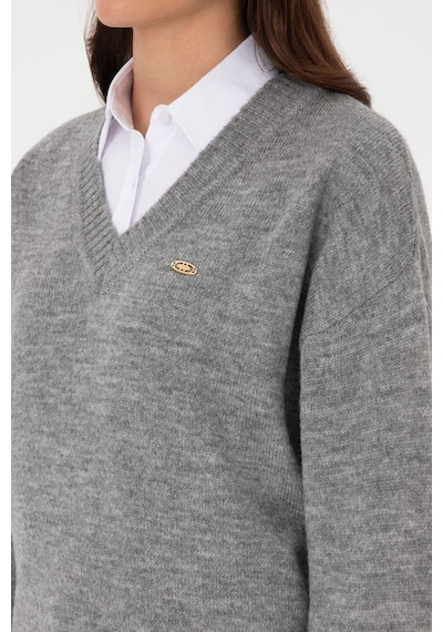 U.S. Polo Assn. U.s. Polo Assn. Kadın Gri Melanj Kazak /triko 50314833-vr086