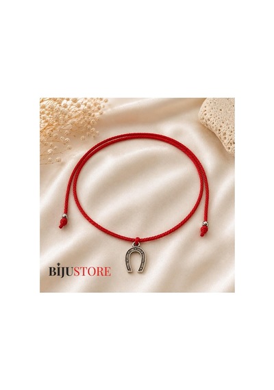 Kırmızı Makrome İp - Nal - Şans - Uğur Kadın Choker