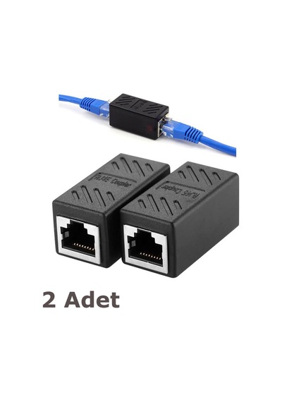 RJ45 Cat6 Cat7 Cat8 Kablo Uzatma Uzatıcı Ara Konnektör - 2 Adet