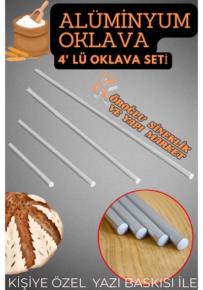 4'lü Masterchef Alüminyum Paslanmaz 30-50-75-100 Cm Oklava Seti