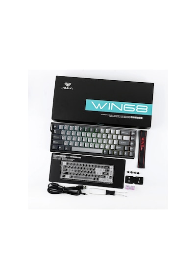 Aula Win68 He Pro Manyetik Klavye Rapid Trigger Xingyi Switch 8000hz Rgb Tkl Hot Swap Oyuncu Klavyesi Gri