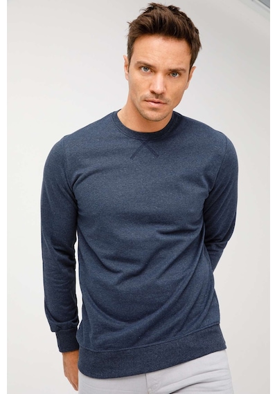Igs İgs Erkek İndigo Modernfıt / Ekstra Dar Kalıp Bisiklet Yaka Sweatshirt İndigo
