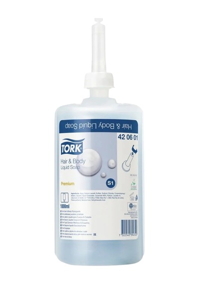 1 Ad. Tork Sıvı Sabun Dispenseri Beyaz 560000 + 1 Litre Tork Sıvı Sabun Premium Hediyeli