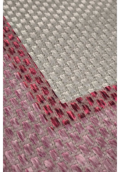 Natura Sisal Hasır Görünümlü Çift Bordürlü Oval Halı Ntr33 Pembe