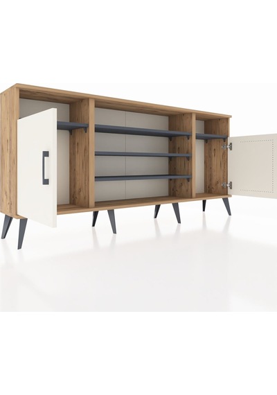 Arges Konsol 5 Raflı 2 Kapaklı 176x30x83 Çam-aytaşı/antrasit Aytaşı/antrasit Arges Konsol 5 Raflı 2 Kapaklı 176x30x83 Çam-aytaşı/antrasit Aytaşı/antrasit