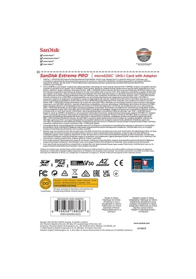 512 Gb Extreme Pro Microsdxc Kart + Sd Adaptörü + Rescuepro Deluxe, 200 Mb/sn'ye Kadar, A2 Uygulama Performansı, Uhs-