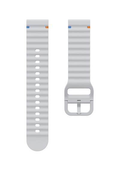 Samsung Galaxy Watch 7 40 Mm / 44 Mm/fe 40 Mm İle Uyumlu Dalgalı Dikiş Detaylı Silikon Saat Kordonu Gri 44 Mm