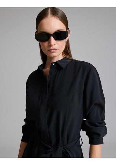 Pierre Cardin Siyah Regular Fit Dokuma Elbise 50333850-vr046