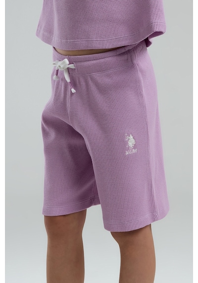 U.S. Polo Assn. Kız Çocuk Mor Bermuda Takım Mor