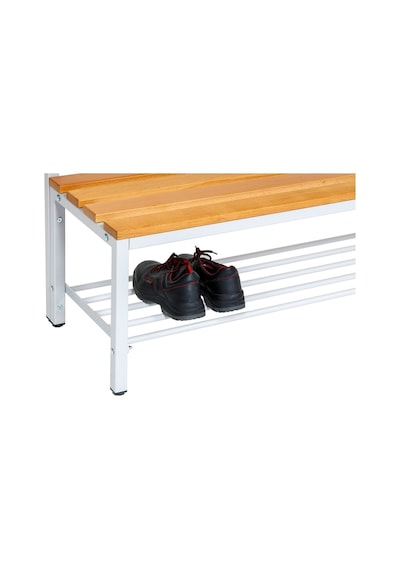 Ayakkabılıklı 6 Ayaklı Tek Taraflı Bank, Kanca Şeritli Bank, 9 Kanca, 200x43x170 Cm, Spor Bankı