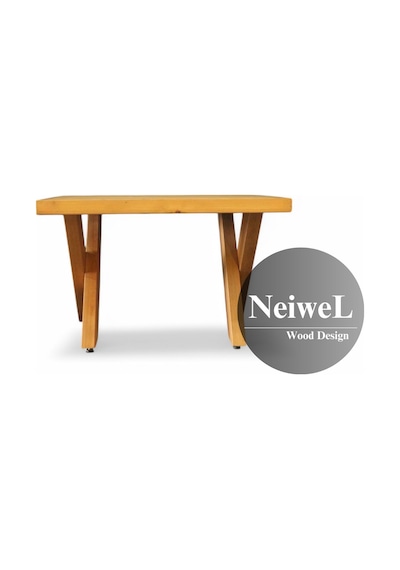 Neiwel Coel Doğal Ahşap Sehpa-70-70 Açık Ceviz