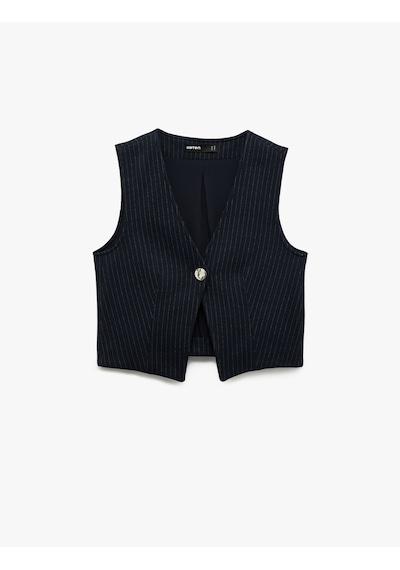 Koton Slim Fit V Yaka Metal Düğmeli Asimetrik Kesim Yelek Lacivert Çizgili 6wak30049ek Lacivert Çizgili Koton Slim Fit V Yaka Metal Düğmeli Asimetrik Kesim Yelek Lacivert Çizgili 6wak30049ek Lacivert Çizgili