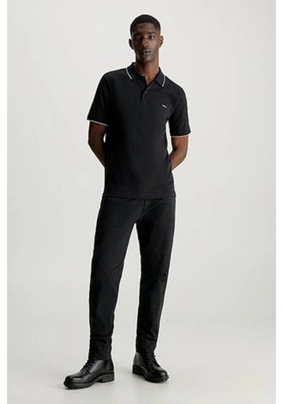Calvin Klein Stretch Pıque Tıppıng Polo SIYAH Siyah