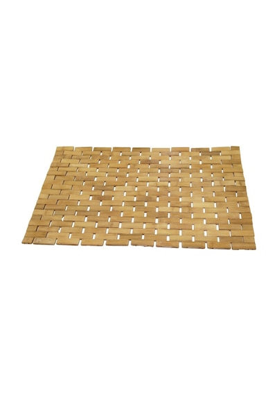 İbico İ21-074 Dikdörtgen Bambu Ahşap Lüks Kaydırmaz Banyo Paspası 42x62cm