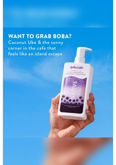 Native Boba Cafe Coconut Ube 2'si 1 Arada Nemlendirici Şampuan Ve Saç Kremi 487ml