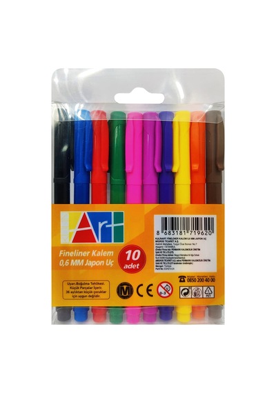 Kulinart Fineliner Kalem 10 Adet 8likarışık