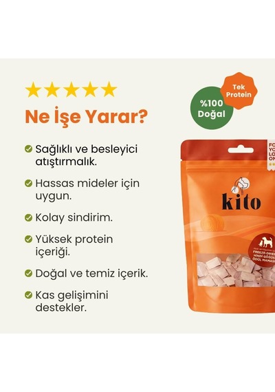 Freeze Dried Hindi Göğüs Köpek Ödül Maması%100 Doğal, Glutensiz 30 Gr Dog Treat