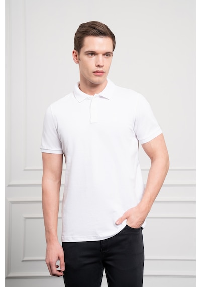 Erkek Beyaz Basic Polo Yaka Dynamic Fit T-shirt 25yc018003600 Beyaz Beyaz