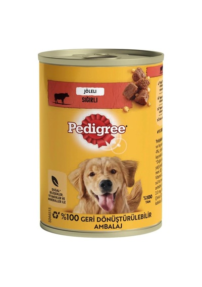 Köpekler Adult Sığır Ve Ciğer Karışımı Jöleli Konserve Yaş Mama 400 G