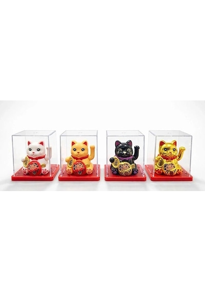 Özel Üretim Hediyelik Dekoratif Ofis Japon Güneş Enerjili Sallanan Şans Kedisi - Maneki Neko Alk4526