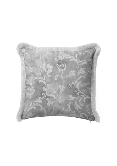 Damask Barok Desenli Saçaklı Yastık Kılıfı - Zarif Avangart Klasik Beyaz Gri Püsküllü Kırlent Kılıfı Kayıp Esinti Saten Damask Barok Desenli Saçaklı Yastık Kılıfı - Zarif Avangart Klasik Beyaz Gri Püsküllü Kırlent Kılıfı Kayıp Esinti Saten