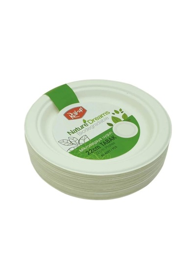 Roll-up Nature Ekolojik Karton Kağıt Parti Tek Kullanımlık Tabak - 22 Cm. - 50 Adetlik 3 Paket