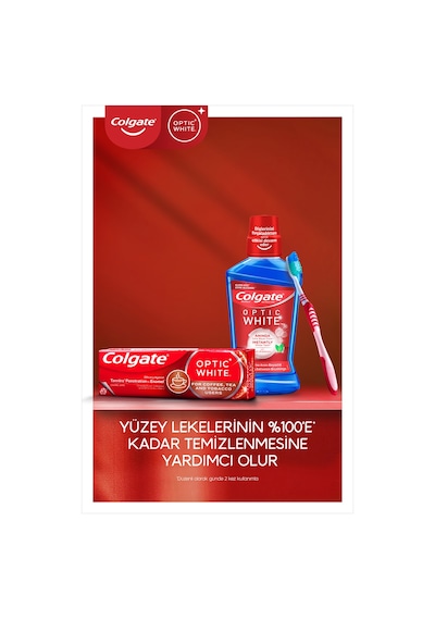 Colgate Optic White Kahve, Çay ve Tütün Kullanıcıları için Beyazlatıcı Diş Macunu 50 ml x 2 Adet