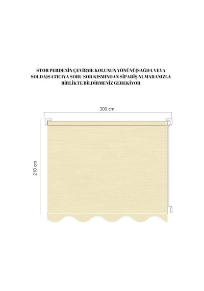 Balkon Stor Perde Mekanizmalı-su Geçirmez 300 X 210 Krem