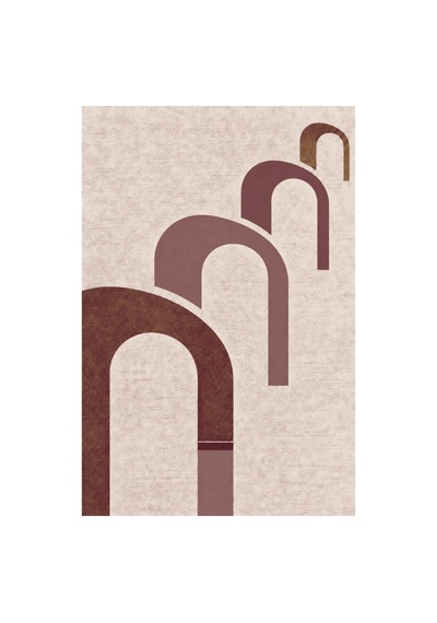 Kartela Halı Yankı Kemer Desenli Modern Halı Bordo Kaymaz Taban Makinede Yıkanabilir 100x150 Cm