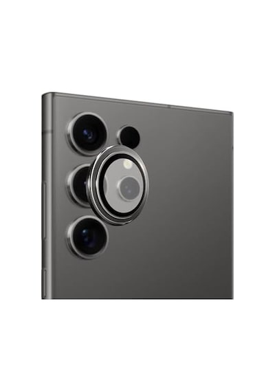 Safir Temperli Kamera Lens Koruyucu, Galaxy S24 Ultra İle Uyumlu Titanyum Siyah