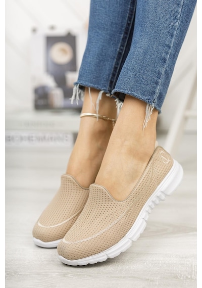 Nesil Shoes Dvm 801 Bej Faylon Taban Kadın Yürüyüş Ayakkabısı-bej Bej
