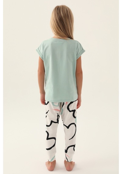 Rolypoly Sweet Yeşil Kız Çocuk Pijama Takımı 5274-42921 Su Yeşili