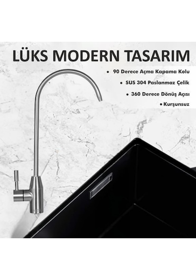 Su Arıtma Musluğu Sus 304 Paslanmaz Çelik Lüks Musluk Aç Kapa