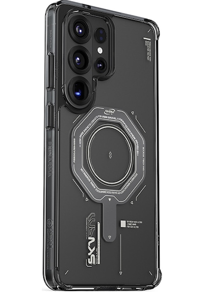 Galaxy S26 Ultra Uyumlu Kılıf Skinarma M-safe Şarj Özellikli Airbag Tasarımlı Magma Kapak Füme Füme