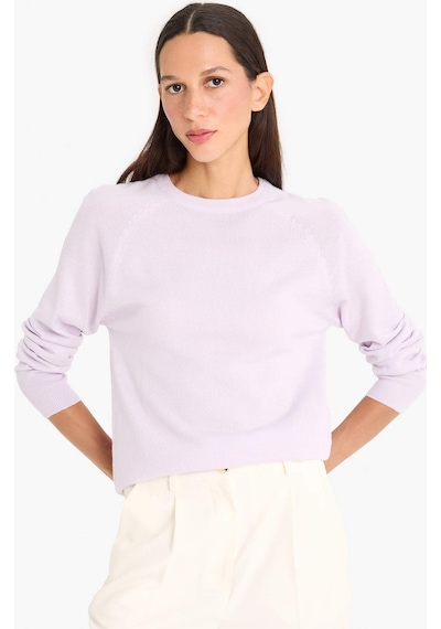 Defacto Relax Fit Bisiklet Yaka Kazak I6913az25wnpr462 Mor