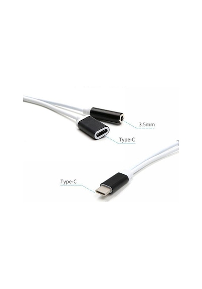 Type C To 3.5mm Stereo Kulaklık Şarj Çevirici Dönüştürücü Adaptör