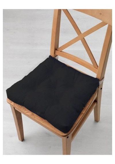 Kombin Pofidik Kare Sandalye Minderi 40 X 40 Cm Siyah-bej 4'lü
