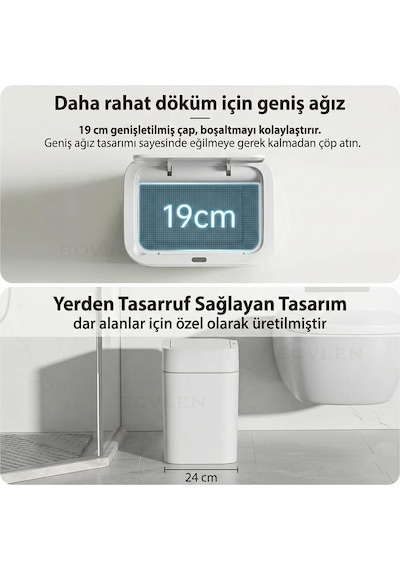 Otomatik Hareket Sensörlü Çöp Kovası, Banyo Çöp Kovası, Çocuk Odası Çöp Sepeti, Çöp Kutusu, 2 Adet 1.5 V Aa Pil, Piller Pakete Dahil Değildir 12 Litre - 23.5x17.5x31.8 Cm Otomatik Hareket Sensörlü Çöp Kovası, Banyo Çöp Kovası, Çocuk Odası Çöp Sepeti, Çöp Kutusu, 2 Adet 1.5 V Aa Pil, Piller Pakete Dahil Değildir 12 Litre - 23.5x17.5x31.8 Cm